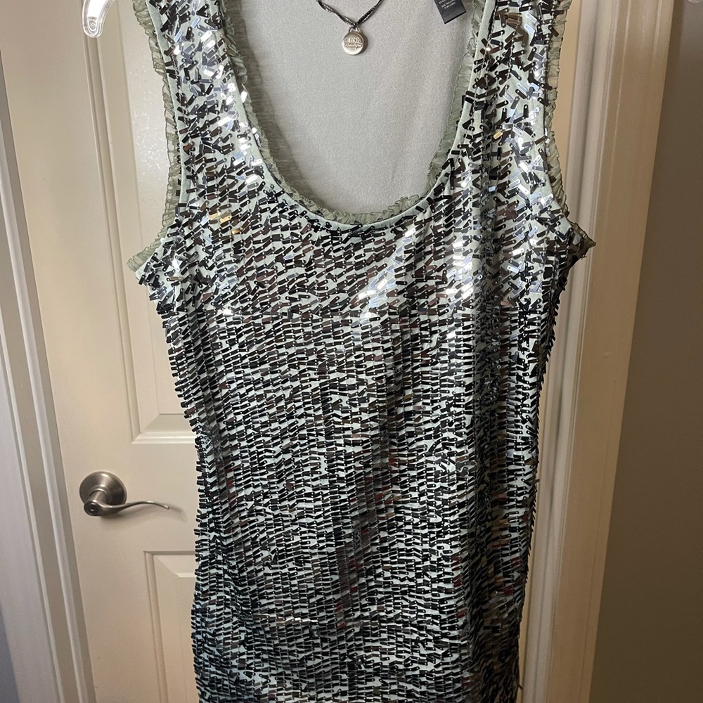 Buckle Sequin Tank